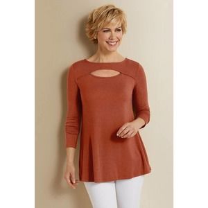New SOFT SURROUNDINGS Indian Rose Beckett Top